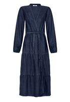 Bayan Mavi Büzgü Detaylı Kimono ( TENCEL™ )