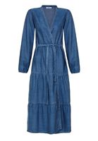 Bayan Mavi Büzgü Detaylı Kimono ( TENCEL™ )