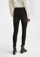 Bayan Siyah  Yüksek Bel Skinny Denim Pantolon