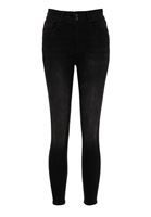 Bayan Siyah  Yüksek Bel Skinny Denim Pantolon