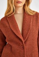 Bayan Kahverengi Düğme Detaylı Ceket