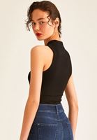 Bayan Siyah Yüksek Yaka Atlet