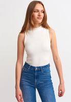 Bayan Krem Yüksek Yaka Atlet