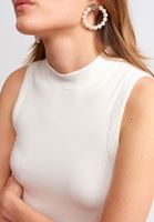 Bayan Krem Yüksek Yaka Atlet