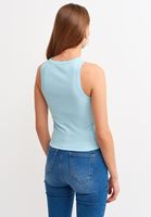 Bayan Mavi Halter Yaka Atlet