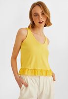 Bayan Sarı Sırt Detaylı Bluz