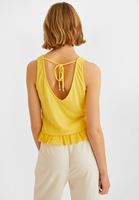 Bayan Sarı Sırt Detaylı Bluz