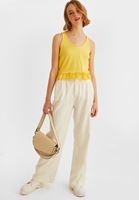 Bayan Sarı Sırt Detaylı Bluz