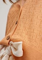 Bayan Turuncu Düğmeli Kısa Hırka