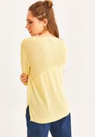 Bayan Sarı V Yaka Triko Kazak