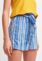 Bayan Lacivert Bağlama Detaylı Mini Şort