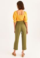 Women Green Ultra High Rise Carrot Fit Pants