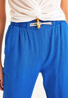 Women Blue Ultra High Rise Carrot Fit Pants