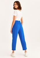 Women Blue Ultra High Rise Carrot Fit Pants