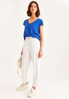 Bayan Beyaz Ultra Yüksek Bel Havuç Pantolon