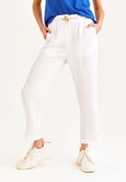 Bayan Beyaz Ultra Yüksek Bel Havuç Pantolon