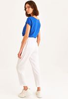 Bayan Beyaz Ultra Yüksek Bel Havuç Pantolon