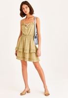 Women Green Ruffle Detailed Mini Dress