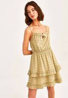 Women Green Ruffle Detailed Mini Dress