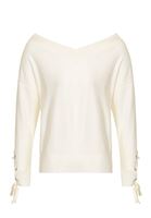 Bayan Krem Düşük Omuz Kazak