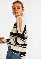 Bayan Çok Renkli Çizgi Detaylı Triko Kazak