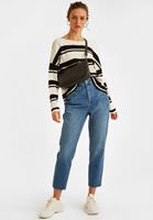 Bayan Çok Renkli Çizgi Detaylı Triko Kazak