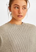 Bayan Gri Gömlek Detaylı Triko Kazak