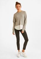 Bayan Gri Gömlek Detaylı Triko Kazak