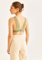 Bayan Yeşil Dantelli Büstiyer