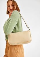 Bayan Bej Dokulu Baget Çanta