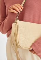 Bayan Bej Dokulu Baget Çanta