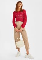 Women White Textured Convertible Bag