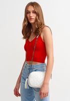 Bayan Beyaz Askılı Kol Çantası