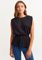 Bayan Siyah Vatkalı Bluz ( MODAL )