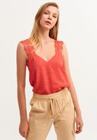 Bayan Kırmızı Romantik Dantelli Atlet ( MODAL )