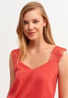 Bayan Kırmızı Romantik Dantelli Atlet ( MODAL )