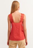 Bayan Kırmızı Romantik Dantelli Atlet ( MODAL )