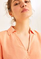 Bayan Pembe Balon Kol Crop Bluz ( TENCEL™ )