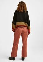 Bayan Kiremit Beli Lastikli Düşük Bel Pantolon