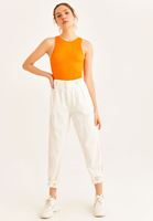 Bayan Turuncu Halter Yaka Dikişsiz Atlet