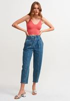 Bayan Pembe Dikişsiz İnce Askılı Crop Top