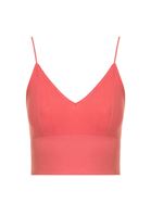 Bayan Pembe Dikişsiz İnce Askılı Crop Top
