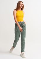 Bayan Sarı Jakarlı Dikişsiz Crop Atlet