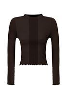 Bayan Siyah Uzun Kollu Dikişsiz Tişört