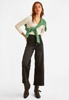 Bayan Krem V Yaka Uzun Kollu Tişört