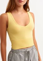 Bayan Sarı V Yaka Crop Atlet