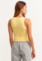 Bayan Sarı V Yaka Crop Atlet