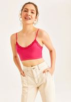 Bayan Pembe Dantel Detaylı Büstiyer