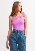 Bayan Pembe Kesik Detaylı Kısa Atlet