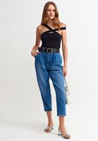 Bayan Siyah Asimetrik Askılı Atlet